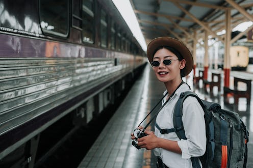 Happy women traveling on the train, vacation, travel ideas.