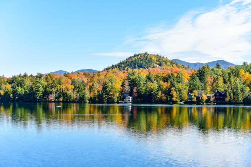Adirondacks Peak Fall Foliage in Lake Placid, New York.