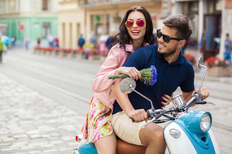 A woman feeling in sync with her boyfriend. 