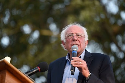 Democratic presidential contender U.S. Sen. Bernie Sanders, from Vermont, addresses a crowd at Winth...
