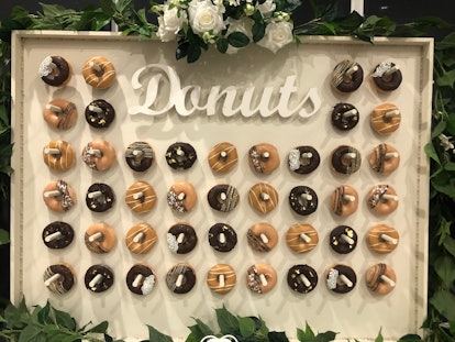 Donuts on a wall.