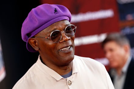 Samuel L. Jackson poses for photos on the red carpet prior to the premiere of 'Spider-Man: Far From ...