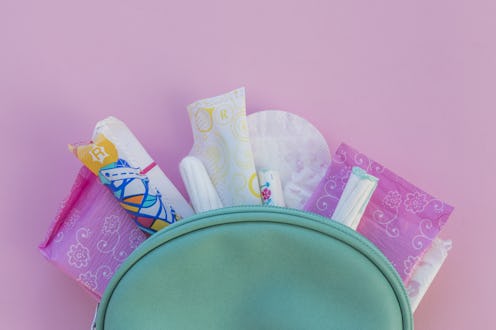 Hygiene products in toilet kit