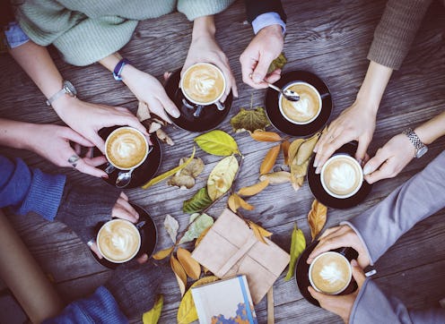 Group of friends with coffee cups