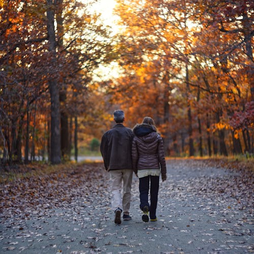 Romantic couple on fall background