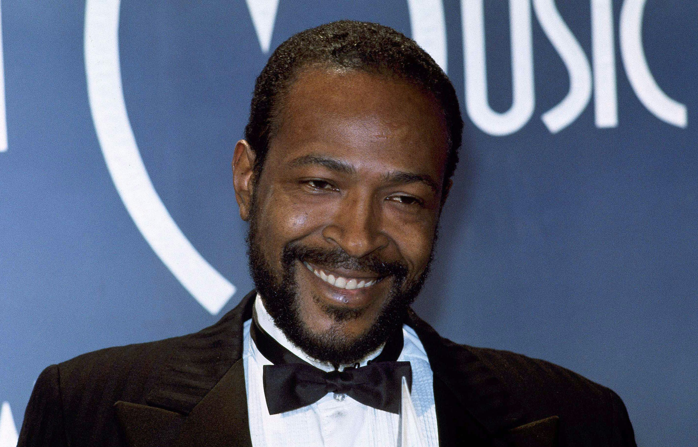Marvin Gaye Singer-songwriter Marvin Gaye, winner of Favorite Soul/R&B Single, "Sexual Healing," att...