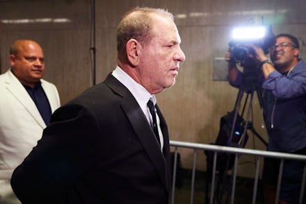 Disgraced movie producer Harvey Weinstein (C) arrives to New York State Supreme Court for a hearing ...