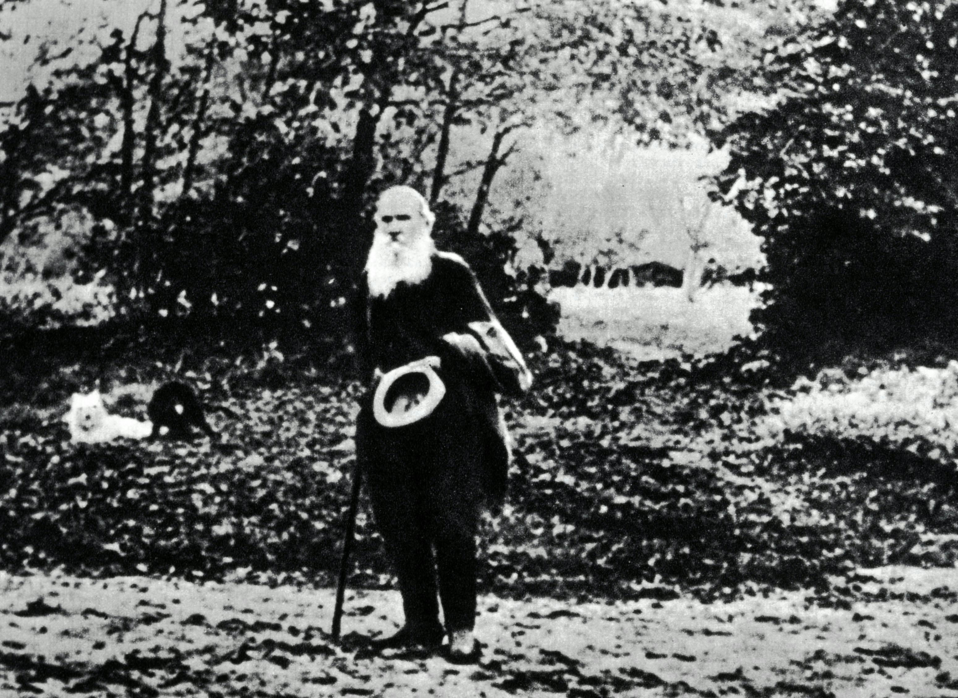 Full length portrait of Leo TOLSTOY (1828-1910), photograph taken, circa 1905