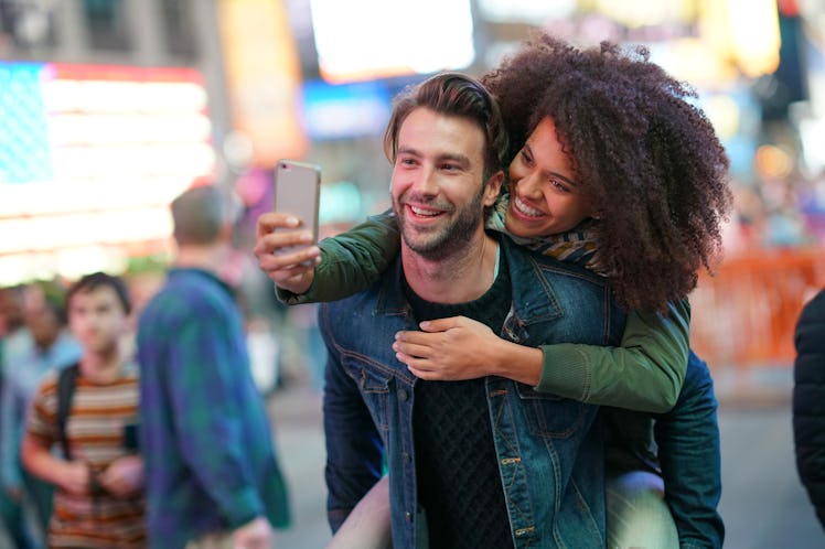 ''I'm wearing the smile you gave me' is an example of Instagram captions for date night