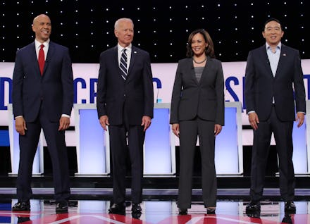 Cory Booker, Joe Biden, Kamala Harris and Andrew Yang