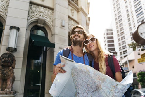 Couple traveling together wanderlust trip
