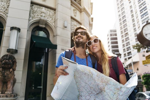 Couple traveling together wanderlust trip