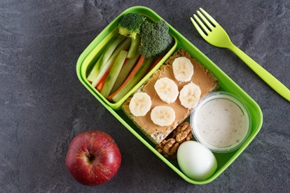 Healthy protein and veg diet snack box for lunch