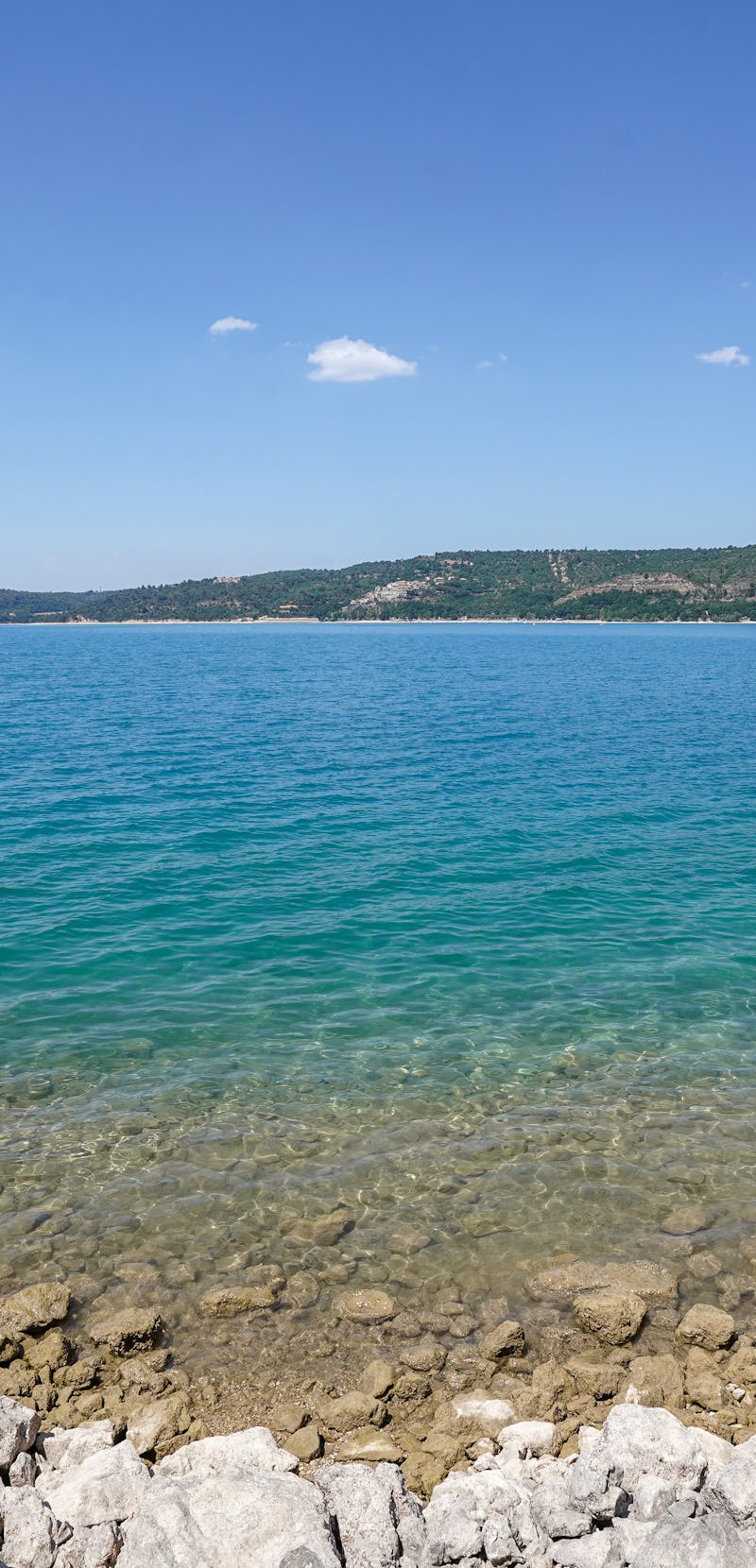 lake pristine water aerial drone