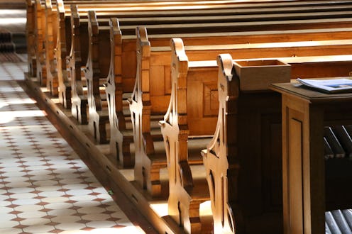 Church wooden bench