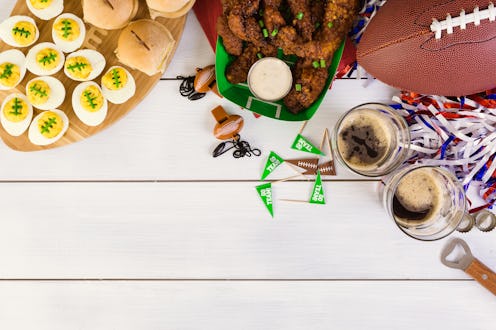 Snacks for watching a football game. Super Bowl day party.