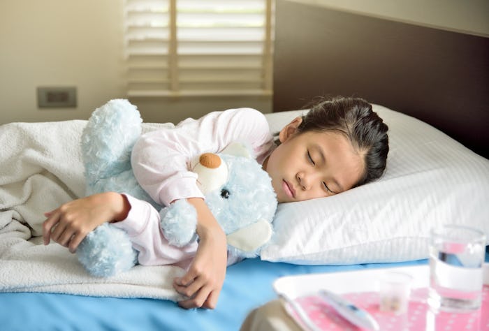 Keeping your children in bed to rest and take medicine will help them heal from the flu.