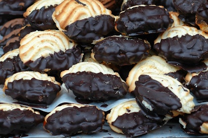Chocolate dipped cookies are an easy way to make store-bought cookies a little more special.