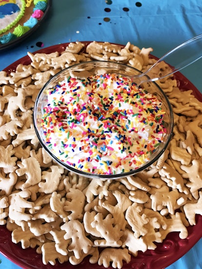 Animal Crackers and Sprinkle Funfetti Dip are an easy Super Bowl snack.