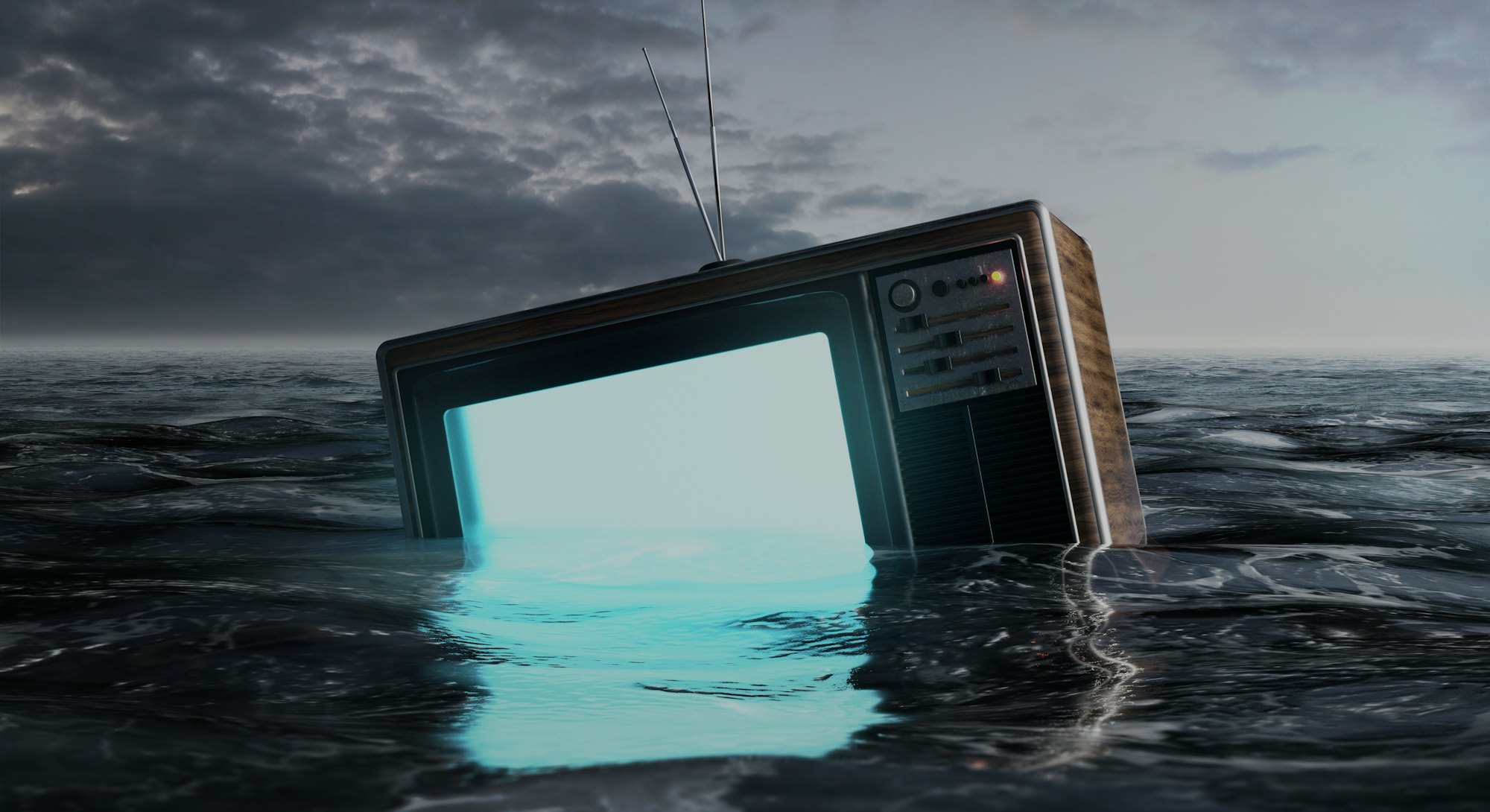 Decline of the television (3D Rendering)