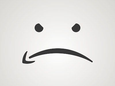 Sad smile by Amazon logo. E-commerce hater sign. Angry icon. Hater protest sign. Arrow logotype. Bad...