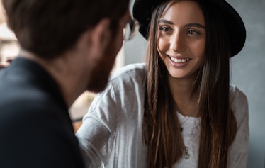 He loves you if he listens to you with his full attention. 