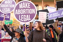 Pro-Choice and Pro-Life protesters