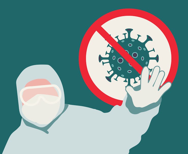 Stop coronavirus. Coronavirus outbreak vector illustratin. Pandemic medical concept with dangerous c...