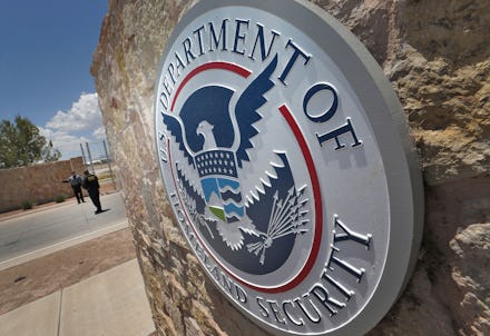 Federal agents block the main gate at the port-of-entry, along the international border in Fabens, T...