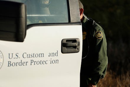 A Border Patrol agent is seen near McAllen, Texas, along the U.S.-Mexico border. In the Rio Grande V...