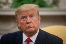 President Donald Trump pauses while speaking during a meeting with Greek Prime Minister Kyriakos Mit...