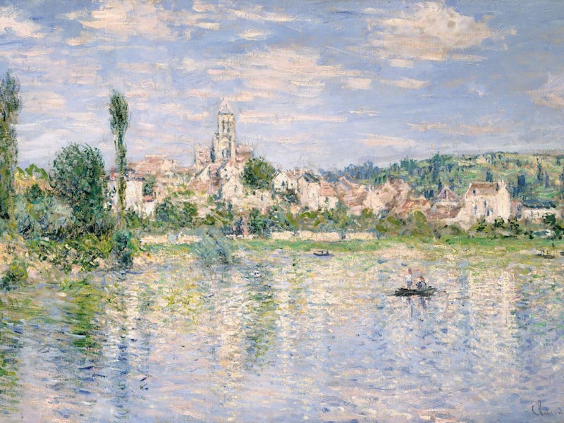 Vetheuil in Summer, by Claude Monet, 1880, French impressionist painting, oil on canvas. This painti...
