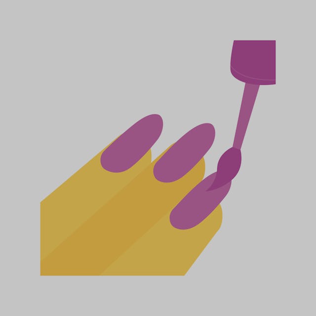 Nailpolish emoji vector illustration flat design purple