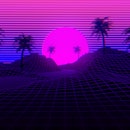 3D Background Illustration Inspired by 80's Scene, synthwave and retrowave music. 