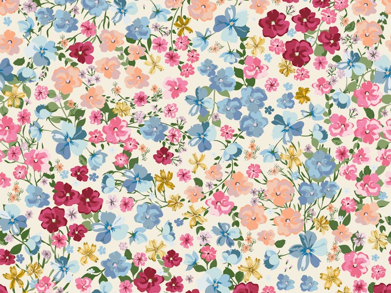 Blooming midsummer meadow seamless pattern. Plant background for fashion, wallpapers, print. A lot o...
