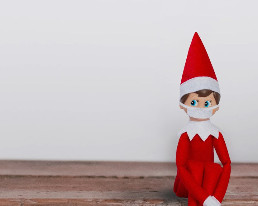 Elf on Shelf with face mask social distancing