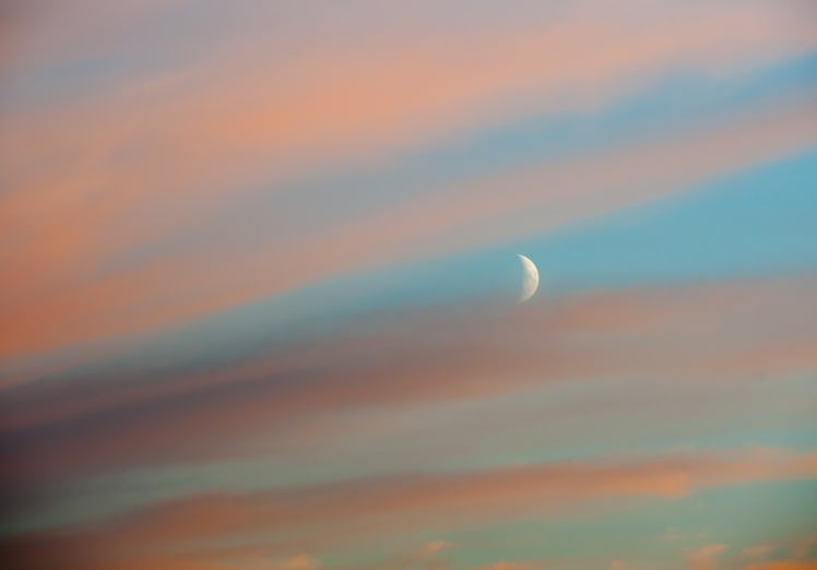 Beautiful sunset  and crescent 