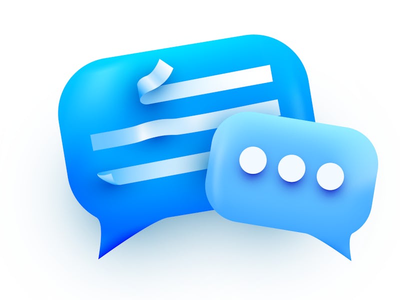 3d Chat bubble. Talk, dialogue, messenger or online support concept. concept. Vector illustration