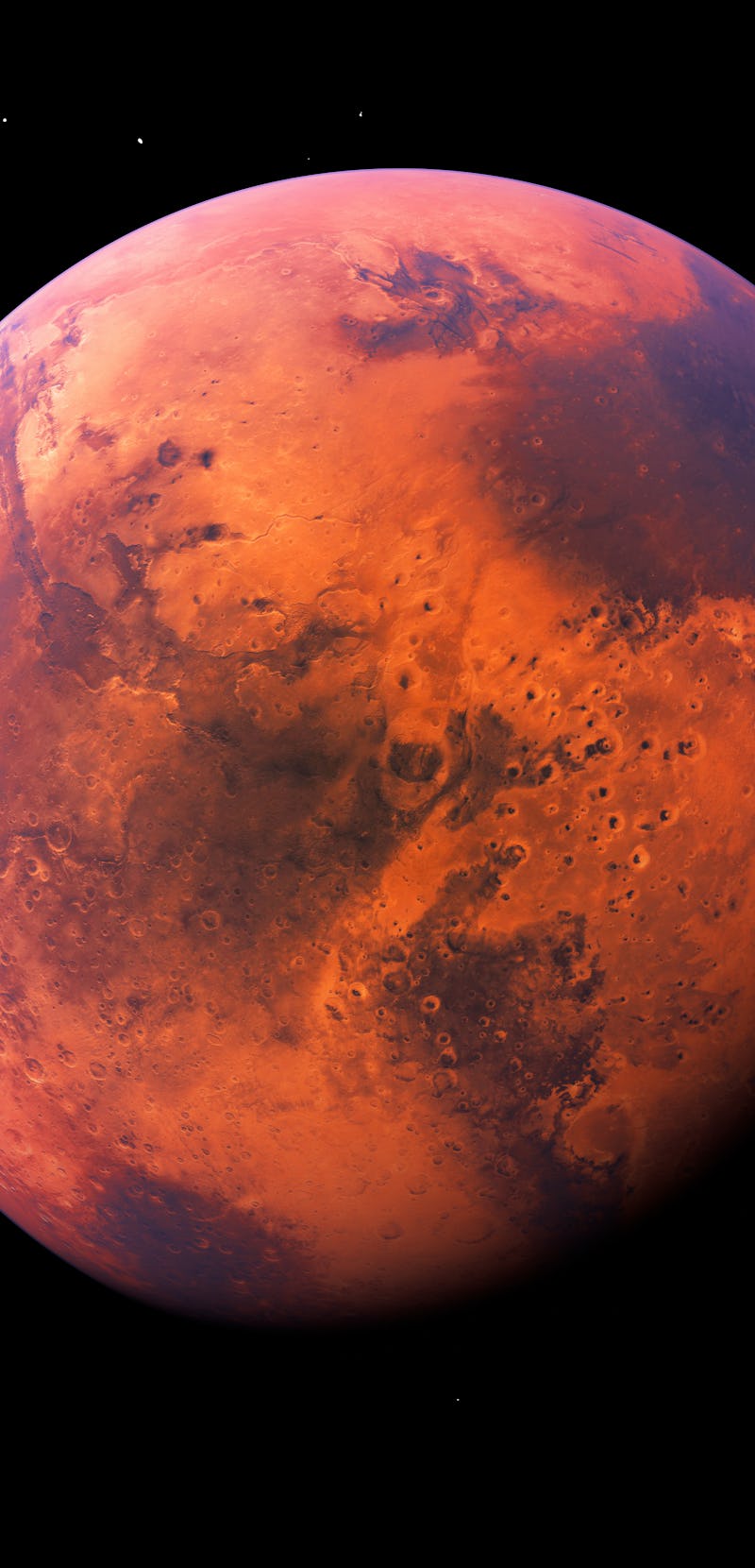 Mars planet 3d rendering black background super high resolution science illustration