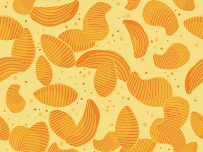 round potato chips seamless pattern