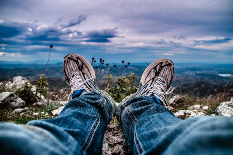 Climbing Shpirag with Brooks running shoes.