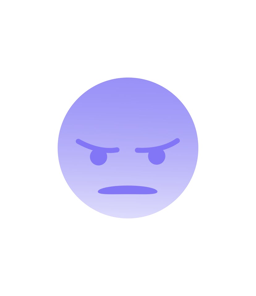 Facebook angry, mad emoji, emoticon.Social media smiley.