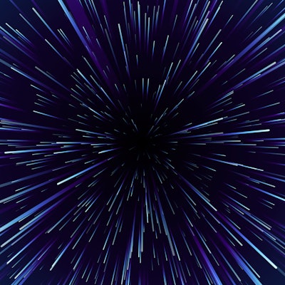 Star warp. Hyperspace jump, traces of moving stars light and interstellar fast speed travel. Wormhol...