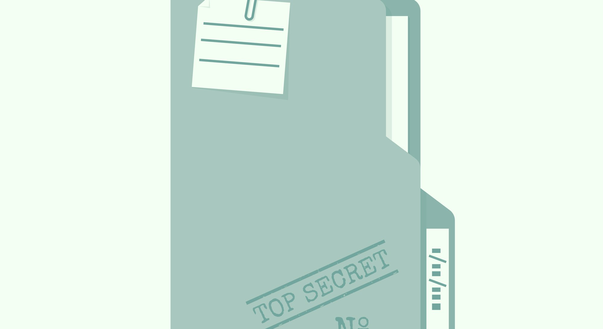 Top Secret folder. Vector illustration flat design. Isolated on white background. Documents confiden...