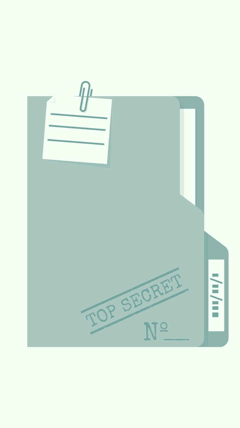 Top Secret folder. Vector illustration flat design. Isolated on white background. Documents confiden...