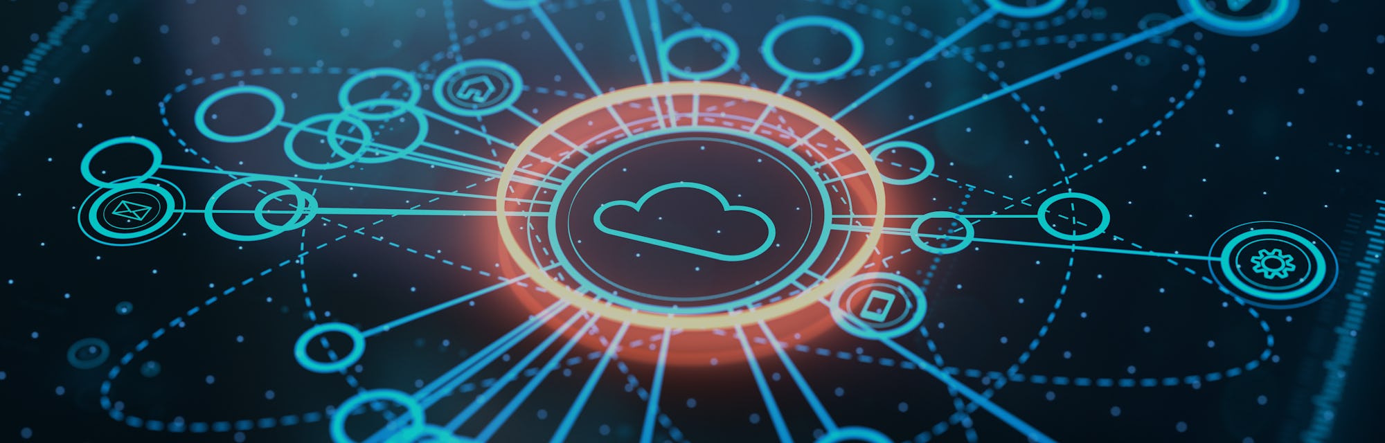 Internet infrastructure concept. Abstract technology background. 3D rendering.