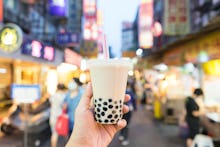 Bubble Tea the traditional drink of Taiwan at the night market