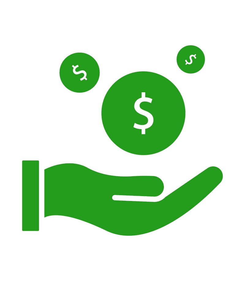 save money icon, salary money, invest finance, hand holding dollar. symbols on white background. vec...
