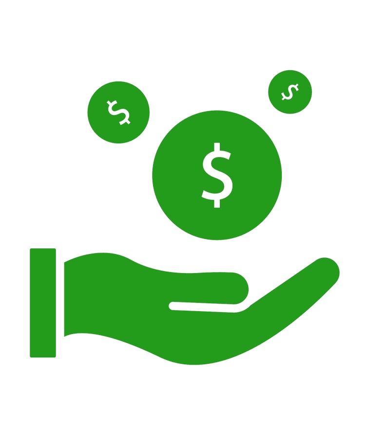 save money icon, salary money, invest finance, hand holding dollar. symbols on white background. vec...