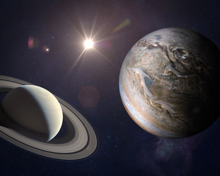 Planets in space, possibly retrograde in January 2022.